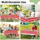 misaya 4 Packs Buffalo Disposable Table Cloth, 54 x 108 Inch Waterproof Plastic Tablecloth, Rectangle Red and White Checkered Table Covers for Picnic, Birthday, Party, Back to School | 54" x 108" - 4 Pack — 6