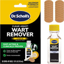 Dr. Scholl's Clear Away Wart Remover Liquid on Fingers and Toes, 1/3 fl oz, 20 Cover Up Discs – Fast Acting & Clinically Proven Wart Removal, Safe to Use on Kids Ages 4+ — 1