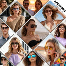 Aviator Sunglasses for Women Men Polarized Retro Square Pilot Shades | Super Dark Black | Polarized Category 4 Lens — 5