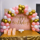 Pink Gold Balloons Set, 12 Inch Pink White Latex Balloons Pink Confetti Helium Balloons Pink and Metallic Gold Party Balloons for Bridal Baby Shower Wedding Girl Women Birthday Decorations — 8