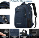 BIKROD Backpack for Men Women, School Backpacks for Teen Boys, Business Anti Theft Sturdy Travel Laptop Backpack, Water Resistant 15.6 Inch Computer Bag Gift, Blue — 3