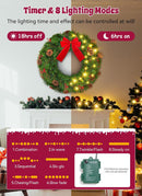 Brightown 24 Inch Pre-Lit Christmas Wreaths for Front Door, 50LED — 4