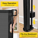 Reinforced 42” Extra Tall Retractable Baby Gates with Rods, Extends up to 60”…