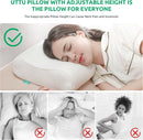 UTTU Cervical Pillow for Neck Pain Relief, Memory Foam Neck Pillow for Sleeping, Adjustable Orthopedic Sandwich Pillow, Contour Cooling for Side Back Stomach Sleeper, Queen(23.6"×13.8"×5.2"/4.5") — 2
