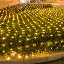WATERGLIDE Outdoor Christmas Net Lights, 12FT x 5FT 360 LED Fairy String Light with 8 Lighting Modes, Connectable Light for Garden Tree Bushes, Holiday Wedding Party Decorations, Warm White — 5