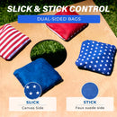 GoSports Dual Sided Cornhole Bean Bags - Slide and Stop Regulation Tournament Bean Bags, Set of 8 | 6" x 6" | Stars and Stripes — 3