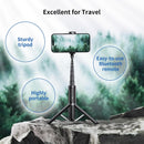 ATUMTEK Selfie Stick Tripod, 3-in-1 Extendable Aluminum Phone Tripod with Detachable Bluetooth Remote, Compatible with iPhone 17/16/15/14/13/12/11/11 Pro/XS Max/XR and Samsung Smartphones, Black photo 6