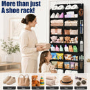 UVIAHOMI 20-30 Pairs Over the Door Shoe Organizer with Side Mesh Pockets, 10-Tier Hanging Shoe Storage for Closet, Breathable Door Shoe Rack Holds Sneakers, Boots, Heels & Daily Essentials, Black — 7
