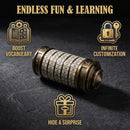 Da Vinci Code Mini Metal Cryptex Lock Puzzle Box – Vintage-Style Password Puzzle with 130 Riddle Cards, Educational Brain Teaser Toy for Kids, Teens & Adults, Gift for Birthday & Christmas — 2