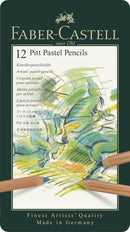 Faber-Castel FC112112 Pitt Pastel Pencils in A Metal Tin (12 Pack), Assorted | 12 Count (Pack of 1) — 2