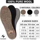 Wool Felt Insoles for Boots & Shoes, 100% Natural Warm Shoe Insoles - Black — 6