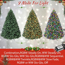 GAOMON 7.5ft Prelit Fraser Fir Wide Artificial Christmas Tree w/RGBW Light — 2