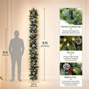 9ft Flocked Pre-Lit Artificial Christmas Garland with Lights — 3