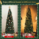 okicoler Christmas Tree, 6ft Pre-Lit Slim Pencil Fir Tree, 775 Branch Tips with 250 Multicolor LED Lights & 11 Lighting Modes, Metal Hinges, White Holiday Decoration for Corner — 7