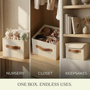 Decorative Linen Storage Boxes with Lids - Spacious Set of 2 Organizer Bins — 5