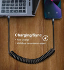 USB C Cable 3ft 2Pack USB C to USB C Charger Cable for Car, Coiled Type C 5