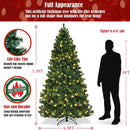 ERGOMASTER 7.5FT Pre-lit Artificial Christmas Tree with Lights, Fake Green Xmas Tree with 1346 Hinged Branch Tips, 400 LED Warm White Incandescent Lights & Foldable Metal Stand for Holiday Home Party — 6