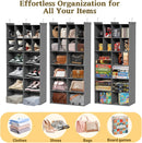 6 Tier Hanging Closet Organizer, 16 Compartments Dual Row Storage, Grey — 8
