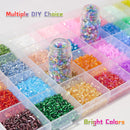 EuTengHao 19200Pcs Tube Beads Kit 3mm Glass Bugle Seed Beads for Jewelry Making Embroidery & Home Decor (32 Vibrant… — 4