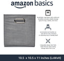 Amazon Basics Collapsible Cube Storage Bins, Space-Saving, Organizing Fabric Bins with Handles, 10.5 x 10.5 x 11 inches, Light Grey, 6-Pack — 2