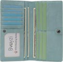 Bveyzi Ultra Slim Thin Leather RFID Blocking Credit Card Holder Bifold Clutch Wallets for Women - Purist Blue - Vegan Leather — 2