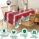 OHOME Christmas Party Decorations | Snowman Plastic Tablecloth for Christmas Decorations Indoor Outdoor Outside - Xmas Party Favors Supplies for Table Decor Backdrop Banner,2 Pack | Red Green White — 3