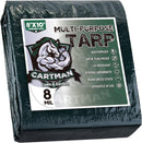 CARTMAN 8x10Ft Multipurpose Waterproof Poly Tarp Cover 8 Mil, Green