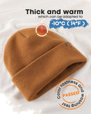 FURTALK Beanie for Men Women Cuffed Thick Knitted Winter Hat Skull Cap - Brown — 2