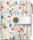 Small Wallet for Women, RFID Blocking Bifold Card Holder Wallet with 10 Card Slots, Cash Compartment, Zipper Coin Pocket & ID Window, Cute Soft Vegan Leather Compact Wallet, Wildflower — 1