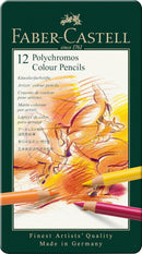Faber-Castell Art & Graphic Polychromos Colour Pencil, Multicoloured, Tin Of 12, For Art, Craft, Drawing, Sketching, Home, School, University, Colouring | 12 Count (Pack of 1) — 6