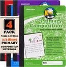 Mintra Primary Composition Notebook, 4 Pack, Assorted Colors 80 Sheets, 7.5in x 9.75in, 1/2 Sheet, Ruled with Drawing Area, Flexible Hardcover Journal, Grades K-2, School & Home Use | Primary Ruled - Assorted — 1