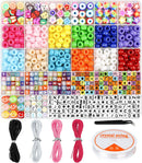 Dowsabel Bracelet Making Kit, Beads for Bracelets Making Pony, Kandi, Polymer Clay, Smile Face & Letter Beads for… — 1