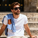 Retro Square Aviator Polarized Sunglasses Womens Mens Vintage Pilot Shades | Black | Polarized Black — 2