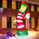 Lulu Home 9FT Christmas Inflatable, Giant Lighthouse with Santa & Reindeer — 5