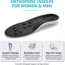 4D Cloud Memory Foam Insoles Men Women, Black, US M: 6.5-7.5/W: 8-9 — 4