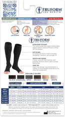 Truform 20-30 mmHg Compression Stockings for Men and Women, Knee High Length, Open Toe | Black | Medium (1 Pair) | Short Length — 8