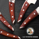 Brewin CHEFILOSOPHI Japanese Chef Knife Set 5 PCS with Elegant Red Pakkawood Handle Ergonomic Design,Professional… — 2