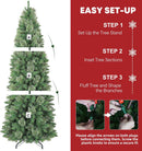 Hykolity 7.5 ft Slim Prelit Christmas Tree with Pine Needle — 3