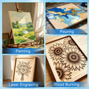 ESRICH 12x16 Inch Wood Panels for Painting, 2 Pack Craft Wood Canvas Boards, Blank Unfinished Wooden Art Board for DIY Art Creations Such as Painting, Acrylic Pouring, Resin, Burning, Collage, etc. | 12x16IN-2Pack — 6