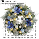 Wanna-CUL 24 Inch Pre-Lit Frozen Winter Christmas Wreath for Front Door — 5