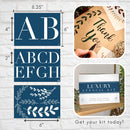 Boutique Stencil Template Kit | 45 Reusable Pieces | Lettering Uppercase Both Large & Small | Numbers, Punctuation, Butterfly, Animal, Bee, Leaf & Flowers | for Arts Crafts Painting Wood (Luxury Kit) | Luxury Stencils — 5