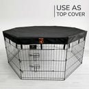 PJYuCien Puppy Playpen with Bottom Pad and Door, 8 Panels 24" H, Black — 2