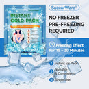 SuccorWare 10 Pack Instant Ice Packs for Injuries(4.9''x5.9'') Disposable Cold Packs for Pain Relief, Swelling, Sprains & Outdoor Activities — 2