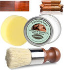 Furniture Salve for Leather & Wood with Boar Bristle Brush, All-in-One Leather Conditioner, Wood Polish & Multi-Surface Restorer for Furniture, Upholstery & Car Vinyl (1) — 1