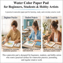 Ogfu Watercolor Paper Pad, 9"x12" Water Color Paper, 140lb/300gsm | Black | 9"X12" (Pack of 1) Pad — 6