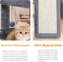 YOUPET Cat Tree with Cat Scratching Post for Indoor Cats, Cat Tower with Scratching Board and Playful Toy Balls, Cat Tree Tower with Cozy Hammock,Grey — 6
