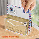 FUCDTEFC Acrylic Mail Holder, Clear Acrylic File Letter Organizer, Vertical Envelope Mail Holder for Desk, Lightweight Countertop Bill Holding Sorter Letter Invoice Stand for Home Office School — 6