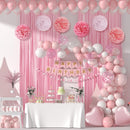 Light Pink Happy Birthday Party Decorations for Women Girls — 6