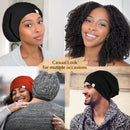 YANIBEST Slouchy Beanie Hat Satin Lined Sleep Cap Satin Bonnet Chemo Headwear Caps for Women and Men Pure Black — 6