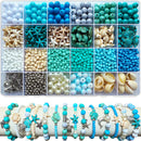 1960Pcs Ocean Beads for Bracelets Making Kit, Blue and White Summer Beach Bead for Jewelry Making, Sea Turtle… — 1